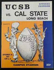 UC Santa Barbara Gauchos 9/20/1969 NCAA football program vs Cal State-Long Beach - Picture 1 of 3