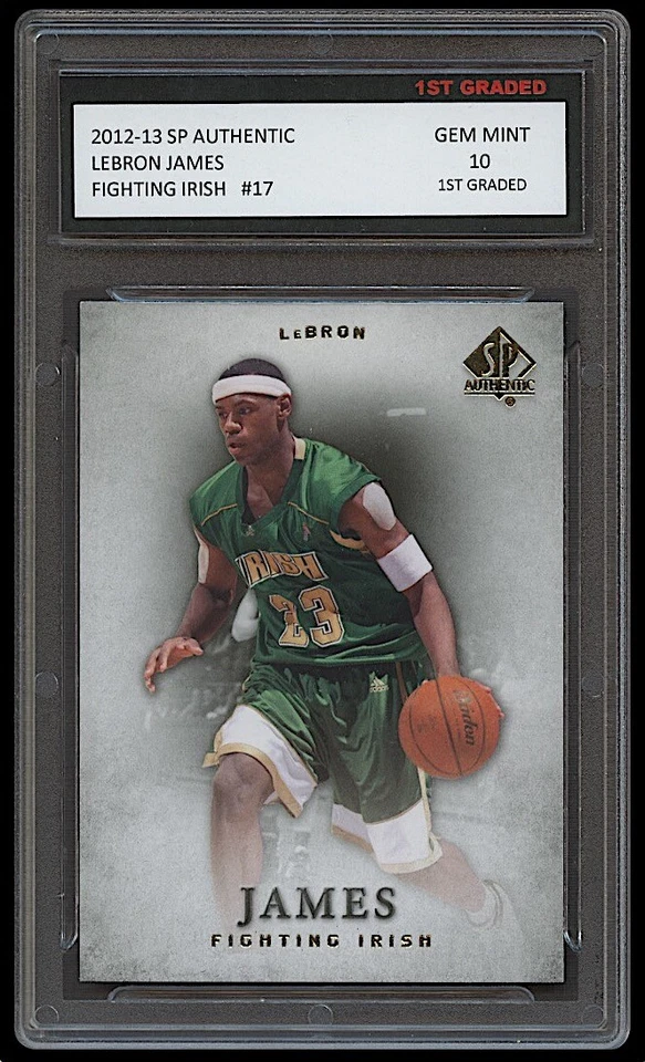 LEBRON JAMES 2012-13 UPPER DECK SP AUTHENTIC 1ST GRADED 10 CARD IRISH JERSEY #12 - Image 1 of 1