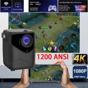 4K HD Projektor 1200 ANSI LED 1080P WiFi Bluetooth Unterstützung Handy & Computer - Bild 1 von 9