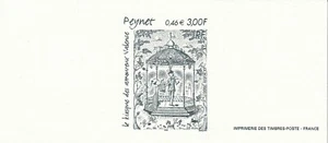 Gravure Epreuve timbre poste 2000 Peynet Le Kiosque des amoureux - Foto 1 di 1