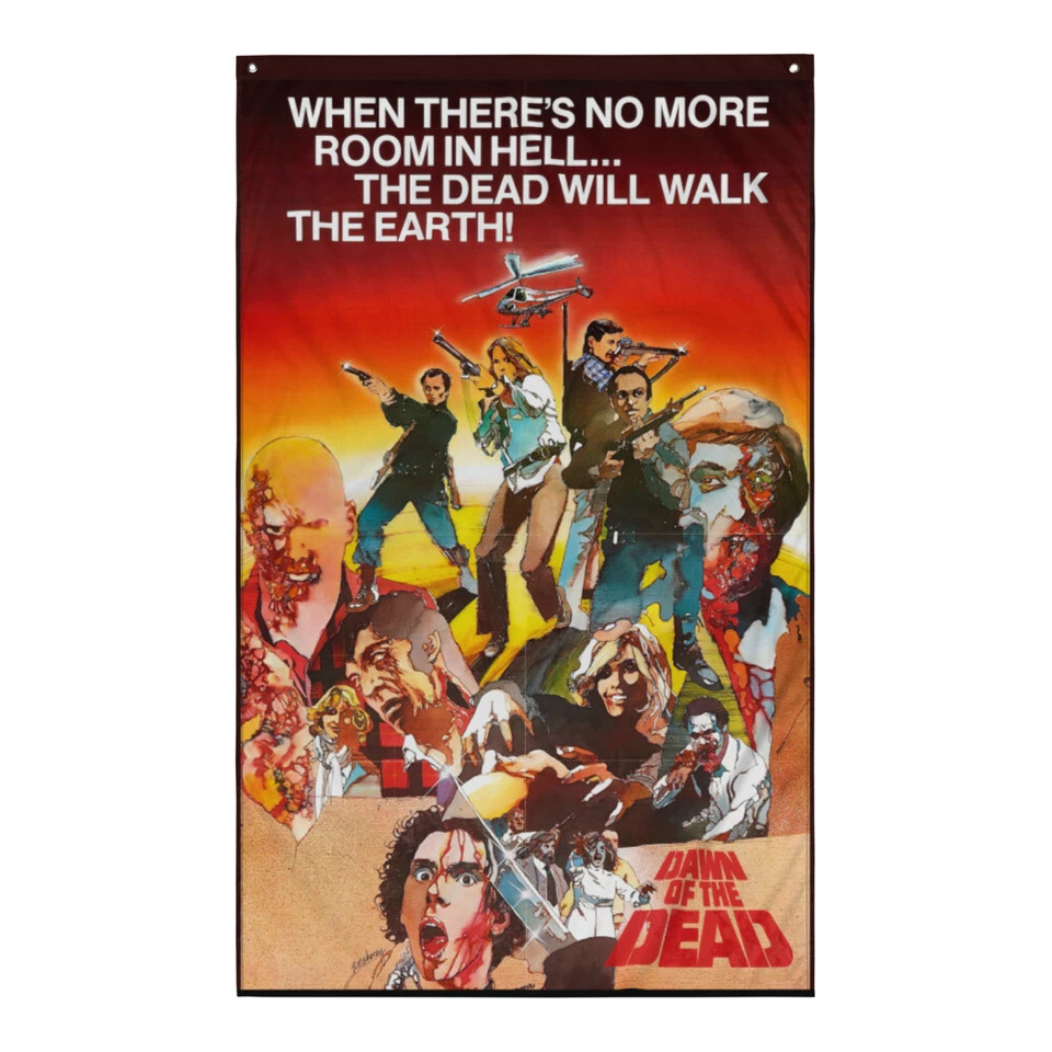 DAWN OF THE DEAD - TEXTILE WALL HANGING 56"x 34.5" Horror Zombies Vintage - Image 1 of 1