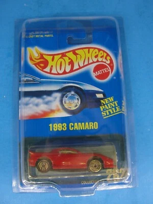 1995 Hot Wheels Blu Scheda #262 Rosso 1993 Camaro Nuovo Pittura Stile - Immagine 1 di 3