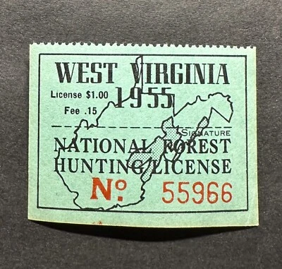 WTDstamps - 1955 WEST VIRGINIA - National Forest Hunting Stamp - Mint OG NH - Image 1 of 2