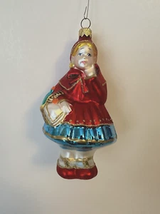 Kurt Adler Vidrio Curvado a Mano Adorno de Navidad CAPERUCITA ROJA Polonia - Imagen 1 de 2