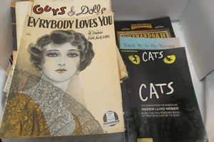 Vintage Piano Sheet Music Lot 150 Pcs Waltz Broadway Musicals 1930-90s - Picture 1 of 12