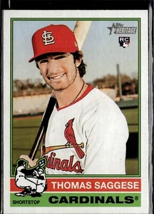 2025 Topps Heritage Baseball #177 Thomas Saggese, St. Louis Cardinals RC - Picture 1 of 1