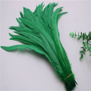 10-500pcs beautiful natural rooster tail feathers 10-18inches/25-45cm 16 colors