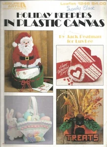 Holiday Keepers Kunststoff Leinwand Muster Weihnachtsmann Herz schwarze Katze Hase K54 - Bild 1 von 1