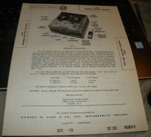 RCA 2-SPEED REEL-TO-REEL TAPE RECORDER - 2 MODELS (SAMS PHOTOFACT 332-11) - Picture 1 of 1