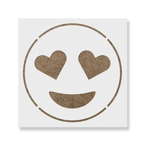 Emoji Heart Eyes Stencil - Durable & Reusable Mylar Stencils - Picture 1 of 5