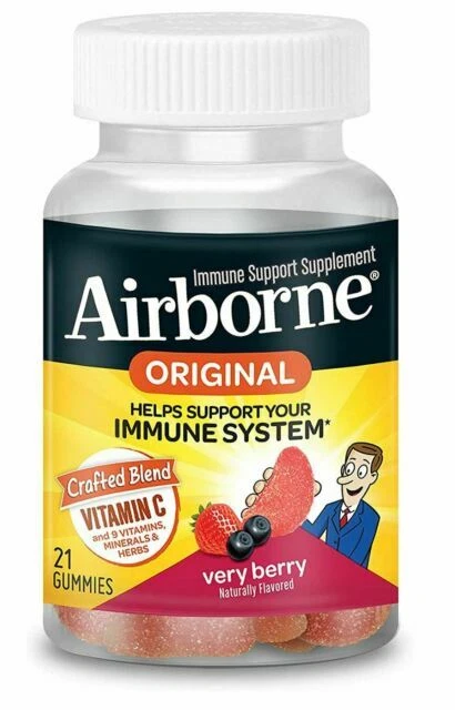 Airborne Vitamin C Immune Support Berry Flavored 750mg Gummies - 21 Count