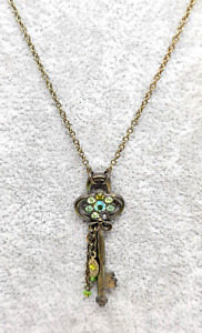Lovely Necklace By Michal Negrin pendant In The Shape Of Key With Crystal.