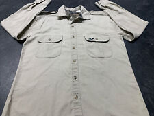 Vtg Mossy Oak Companions Shirt Mens M Beige Long Sleeve Button Up Hunting USA