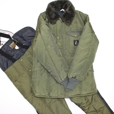 Refrigiwear Mens Green Parka Jacket Coat Size M & L Vintage USA & Overalls Bibs - Image 1 of 4