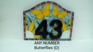 Butterflies House Number Plaque Plate Sign