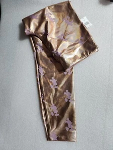 Disney Leggings Damen Medium Rosa Gold Mickey Mouse All Over Print Schimmernd Neu mit Etikett - Bild 1 von 7