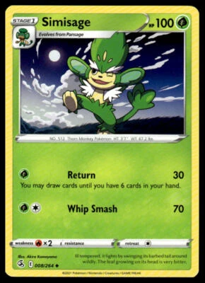 SWSH08: Fusion Strike #008/264 Simisage - Image 1 of 2