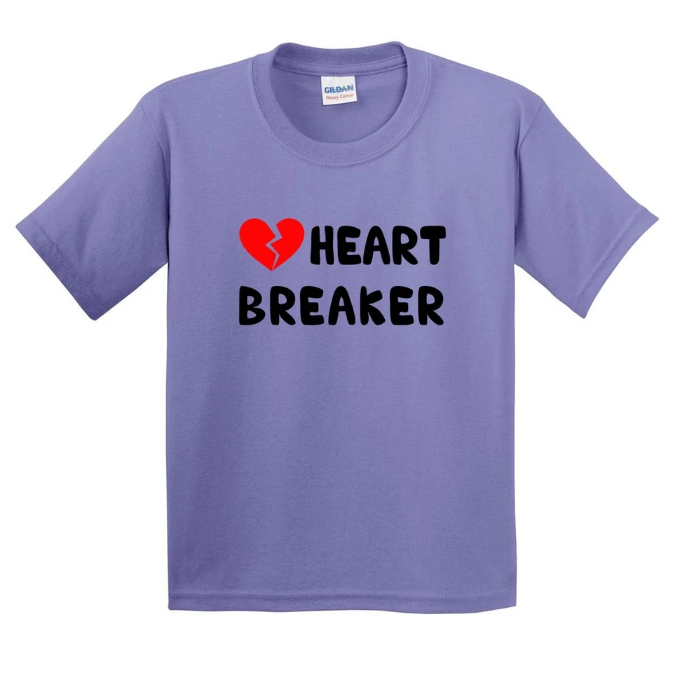 YOUTH KIDS CUTE VALENTINE'S HEART BREAKER TEE T-SHIRT - Image 1 of 1