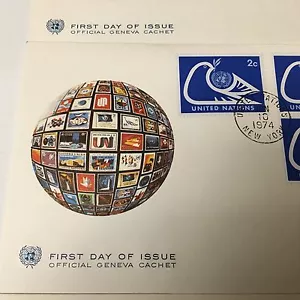 UNITED NATIONS 1974  FIRST DAY COVER NEW YORK CACHE - Picture 1 of 2