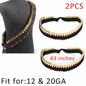 2pcs 60 Round Shells 12 20 Gauge GA Shotgun Bandolier Ammo Holder Tactical Black - Bild 1 von 11