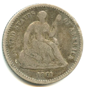 USA half dime silver Barber 1861 n°5471 - Picture 1 of 2