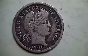 1900-O 10C Barber Dime, Better date , Fine - Picture 1 of 4