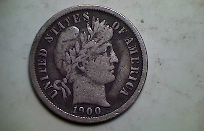 1900-O 10C Barber Dime,  Better date , Fine  - Image 1 of 4