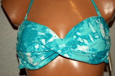 NEU! BIKINI - Oberteil * BH * Bügel - BH  GRAFFITIBEACH BAND türkis VOLCOM Gr. L - Bild 1 von 4