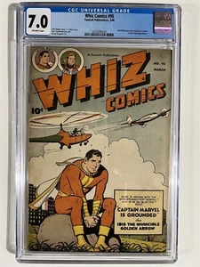 WHIZ COMICS #95 FAWCETT PUB EDAD DE ORO 1948 CGC ¡CALIFICADO 7,0! WOLVERTON! - Imagen 1 de 2