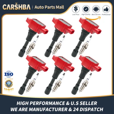 Ignition Coils For Nissan GT-R 2009-2021 3.8L UF638 22448-JF00B  +spark plugs Foto 1 de 4