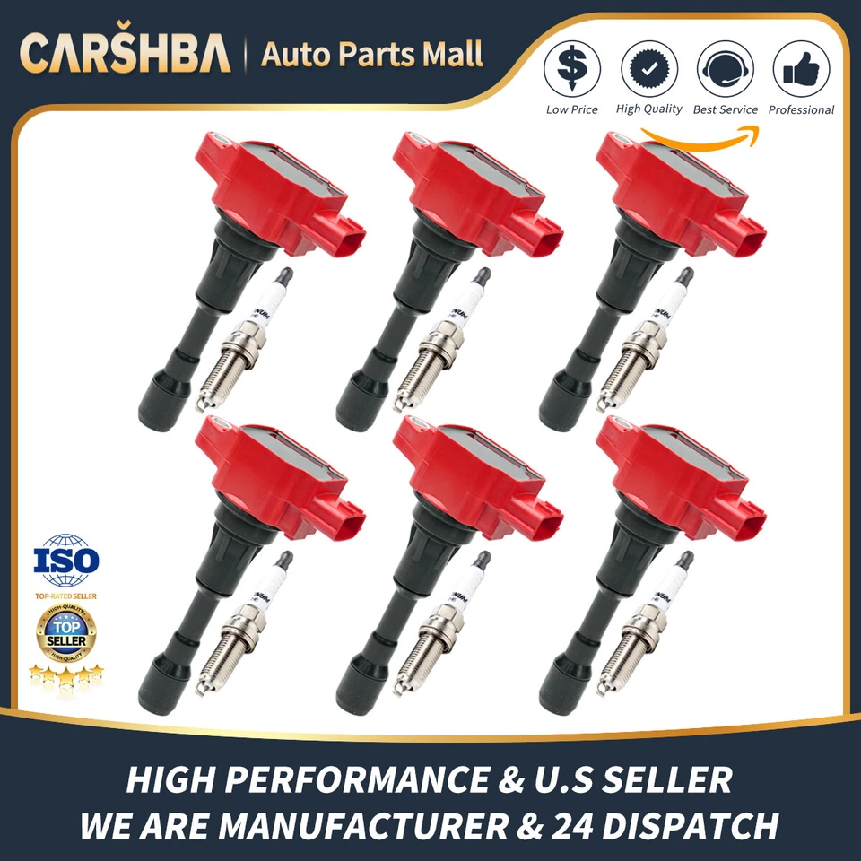 Ignition Coils For Nissan GT-R 2009-2021 3.8L UF638 22448-JF00B  +spark plugs Foto 1 de 4