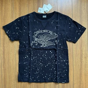 SCHOTT NYC DEADSTOCK Paint/Bleach Splatter 1913 EAGLE Logo Tee T-SHIRT Japan M - Picture 1 of 7