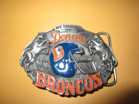 Denver Broncos 1986 AFC Champions Belt Buckle Siskiyou Buckle Co Limited Edition Cover