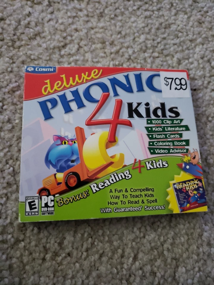 Cosmi Deluxe Phonics 4 Kids Software Windows PC New and Factory Sealed  - Image 1 of 3