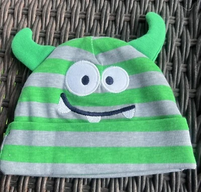 Nuevo Sombrero Gerber Talla 0-3 Meses Pequeño Monstruo Con Cuernos Bebé Infante 100% Algodón Foto 1 de 4