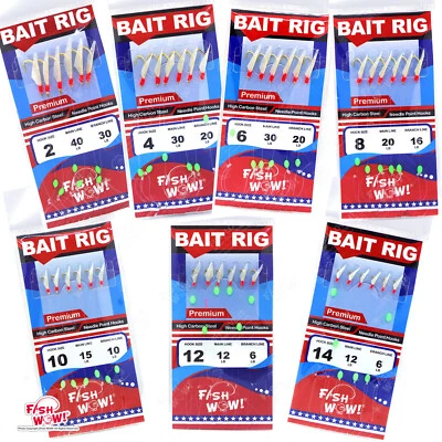 Fishing Piscatore Bait Rig sabiki Fish Skin Gold hook Size 2,4,6,8,10,12,14 lot - Image 1 of 3