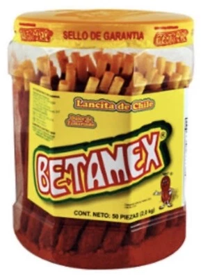 3 Betamex Banderilla Tarugos Tamarindo Chile MX Tamarind Candy Sticks 50Pc 2Kg