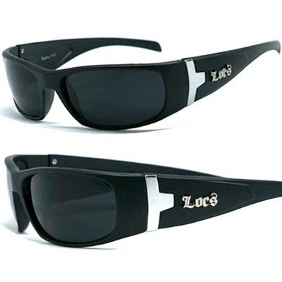 LOCS Motorcycle Biker Cholo Sports Outdoor Mens Sunglasses - Matte Black LC22 - Image 1 of 2
