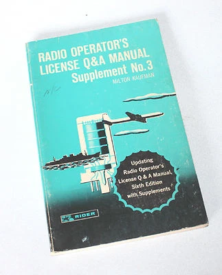 Vintage Radio Operator's License Q&A Manual Supplement 3 Kaufman 1966 Book - Image 1 of 2