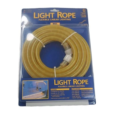 Rope Light Flexible 12' Fused Power Cord End Cap 7 Mounting Clips ⅜" Diameter - Image 1 of 4