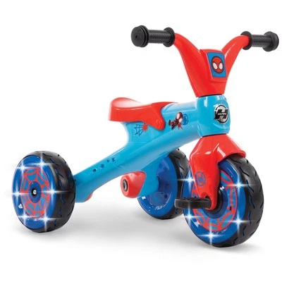 Triciclo iluminado Huffy Marvel Spidey para niños pequeños de 3 años en adelante diversión de superhéroes Foto 1 de 4