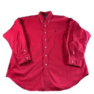 Polo Ralph Lauren rossa camicia con bottoni grande manica lunga rossa - Foto 1 di 5