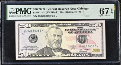 2009 $50 Federal Reserve Note Fr-2131-G* Chicago PMG67 Superb Gem EPQ - Image 1 of 2
