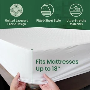 SafeRest Sleepure Waterproof Mattress Protector / Cover-Queen Size - Picture 1 of 6