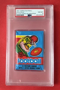1981 Topps Football Unopened Wax Pack PSA 8 In 1979 Wrapper Joe Montana ? M55 - Picture 1 of 2