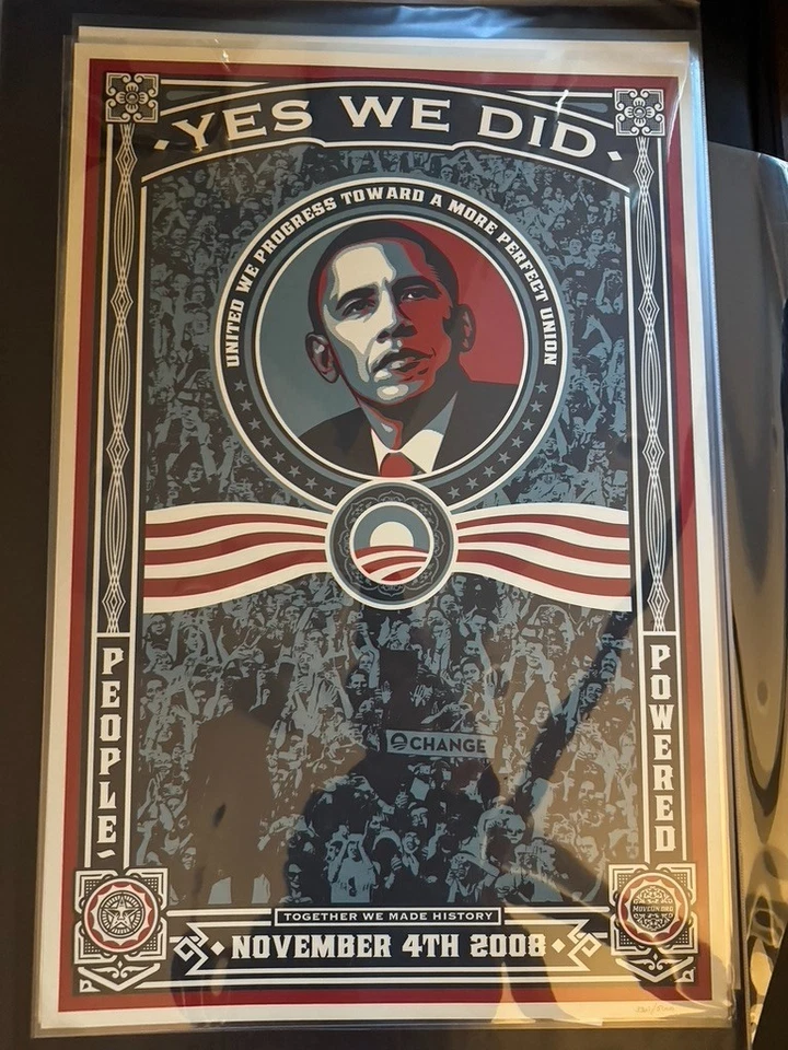 SHEPARD FAIREY - OBAMA SÍ LO HICIMOS 2008 SERIGRAFÍA - NUMERADA - OBEDECER GIGANTE Foto 1 de 1