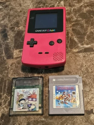 Nintendo Game Boy Color Console CGB-001 Berry Red OEM * SUPER Marioland * Tested - Image 1 of 4