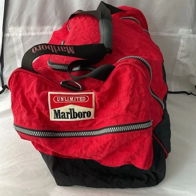 90s Marlboro Unlimited Large Red Travel Duffle Bag - Image 1 of 4
