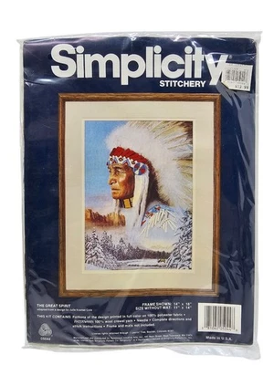 The Great Spirit Design Julie Cramer Cole Simplicity Cross Stitch Kit 05044 New - Image 1 of 3