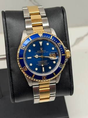 Rolex Submariner 16803 Dos Tonos 18K/SS Azul - ¡Completo con Extras! Foto 1 de 4